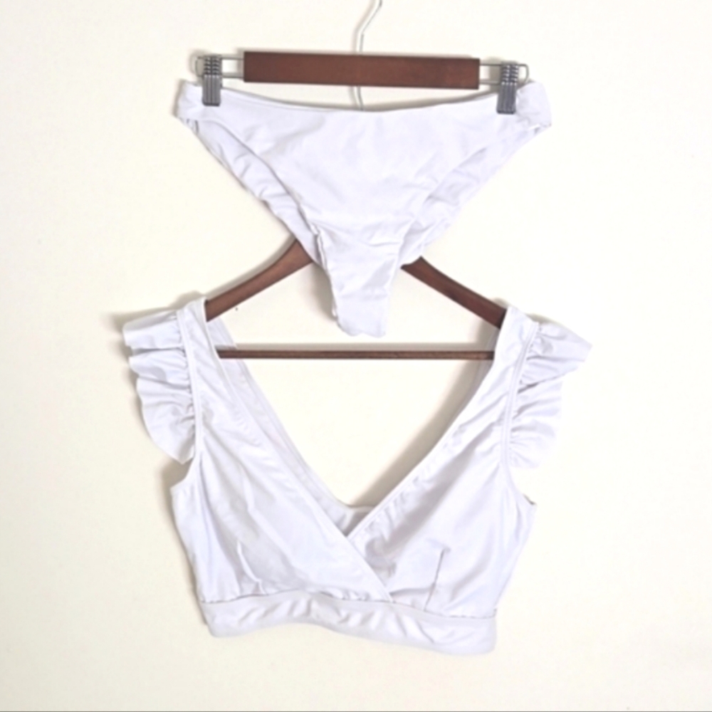White Ruffle Bikini